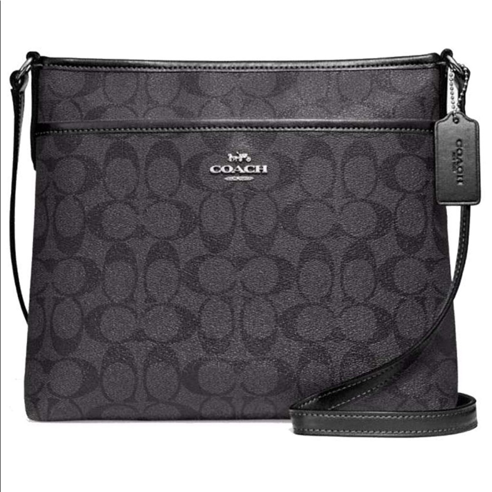 Coach Signature Jacquard Stripe Zip File Bag